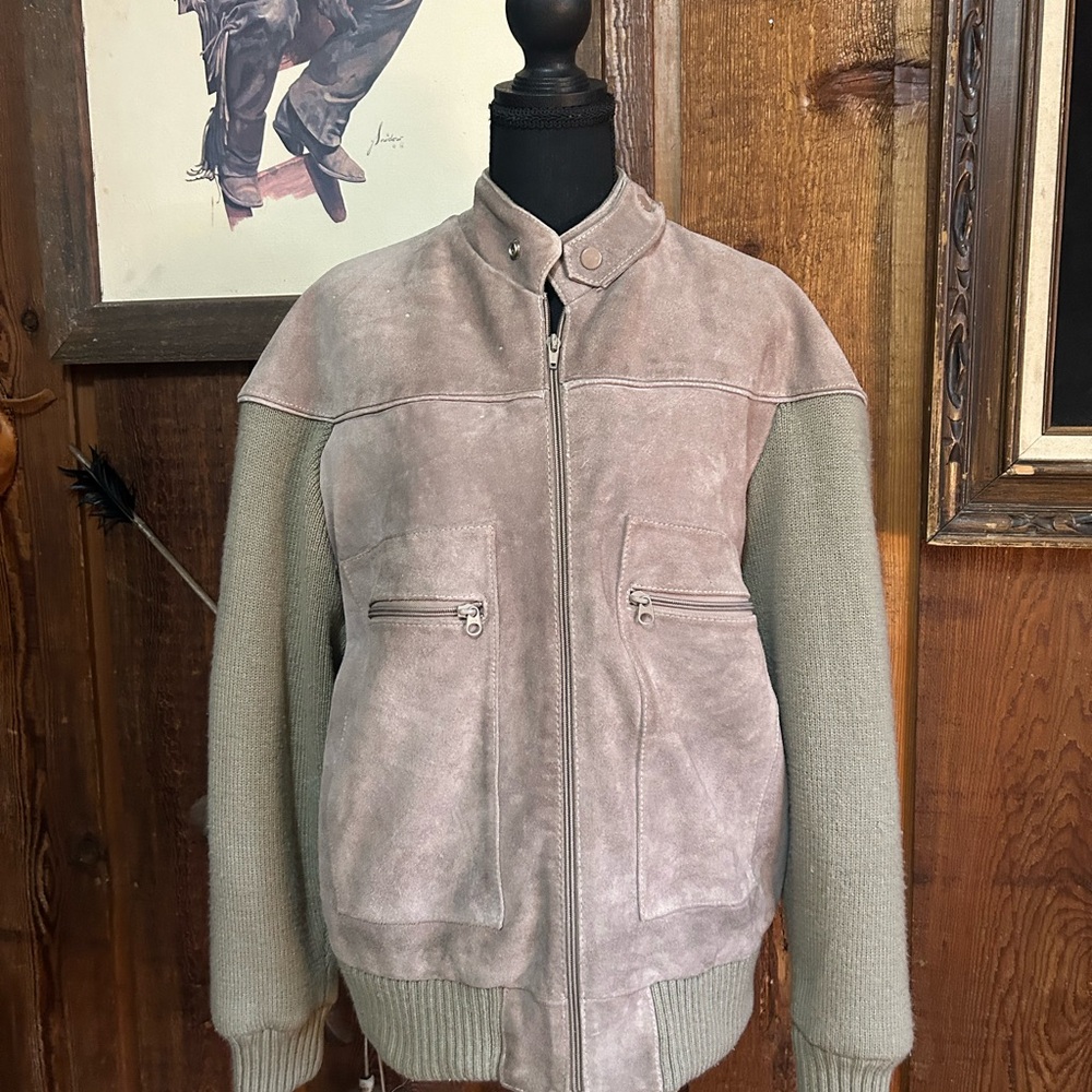 Vintage 90s Suede Leather Grandpa core Bomber Rugged Retro Outdoor Size Medium